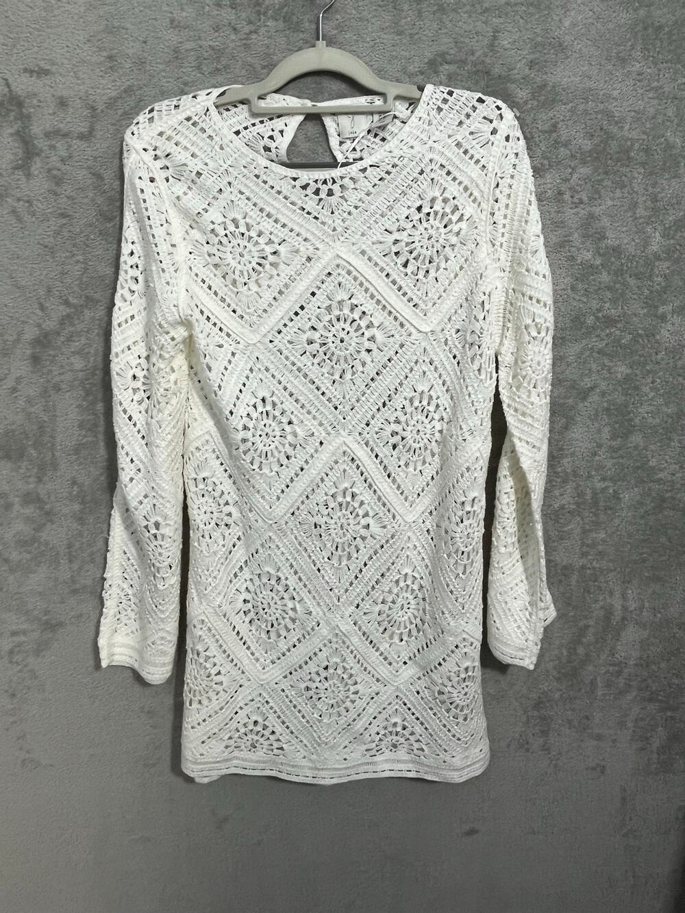 Joie Crochet Swim Cover Size XS White Flare Sleeve Boho Summer Resort NWT